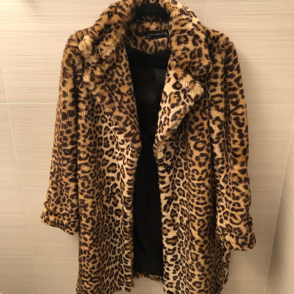 COPY - Faux fur leopard zara coat
